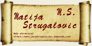 Matija Strugalović vizit kartica